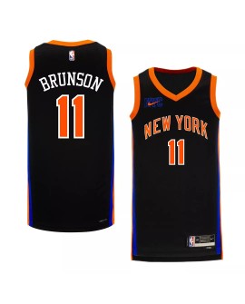 Maillot Swingman New York Knicks Jalen Brunson #11 Nike noir 2022/23 pour homme - Édition City