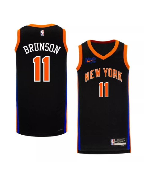 Maillot Swingman New York Knicks Jalen Brunson #11 Nike noir 2022/23 pour homme - Édition City