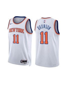Maillot Swingman New York Knicks Jalen Brunson #11 Nike blanc 2022/23 pour hommes - Édition Association