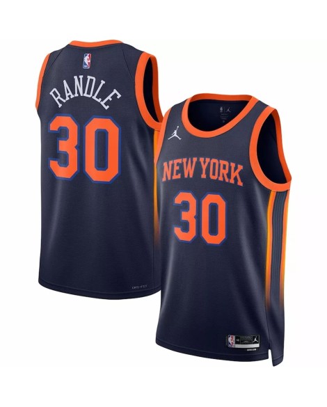 Maillot Swingman New York Knicks Julius Randle #30 Jordan Brand Navy 2022/23 pour hommes - Édition Statement