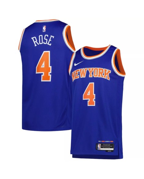 Maillot Swingman New York Knicks Derrick Rose #4 bleu 2022/23 pour hommes - Édition Icon