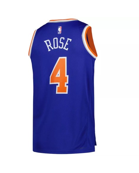 Maillot Swingman New York Knicks Derrick Rose #4 bleu 2022/23 pour hommes - Édition Icon