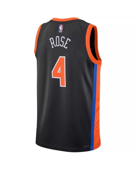 Maillot Swingman New York Knicks Derrick Rose #4 Nike noir 2022/23 pour homme - City Edition