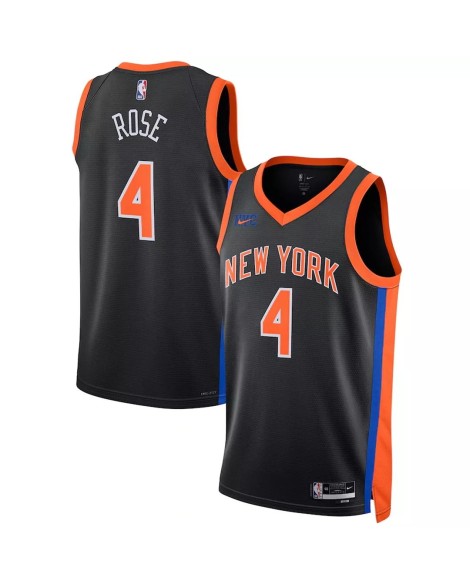 Maillot Swingman New York Knicks Derrick Rose #4 Nike noir 2022/23 pour homme - City Edition