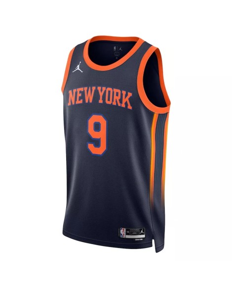 Maillot Swingman New York Knicks RJ Barrett #9 Jordan Brand Navy 2022/23 pour hommes - Édition Statement
