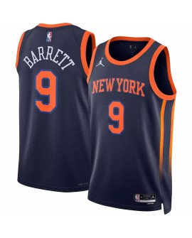 Maillot Swingman New York Knicks RJ Barrett #9 Jordan Brand Navy 2022/23 pour hommes - Édition Statement
