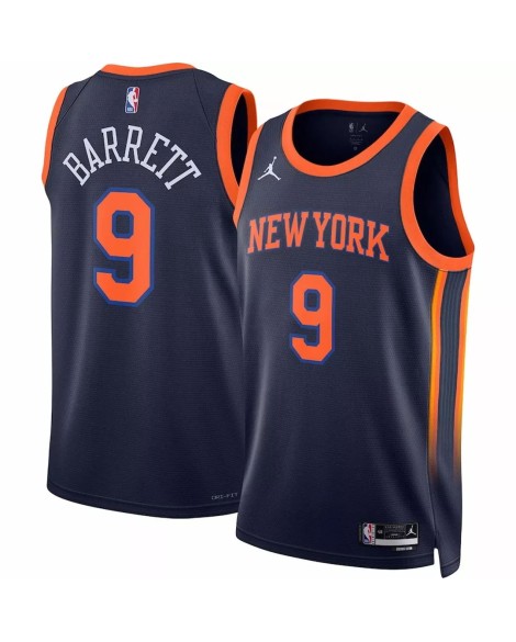 Maillot Swingman New York Knicks RJ Barrett #9 Jordan Brand Navy 2022/23 pour hommes - Édition Statement