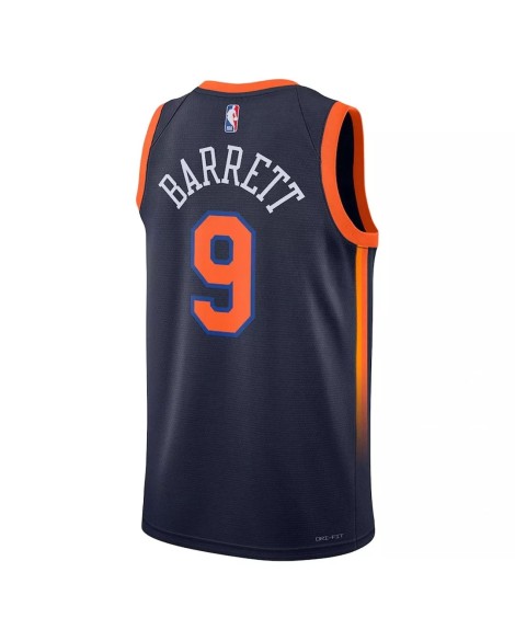Maillot Swingman New York Knicks RJ Barrett #9 Jordan Brand Navy 2022/23 pour hommes - Édition Statement
