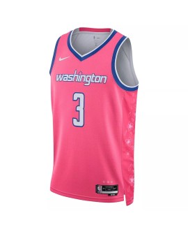 Maillot Swingman Nike #3 Bradley Beal #3 des Washington Wizards pour hommes, rose, 2022/23, édition City