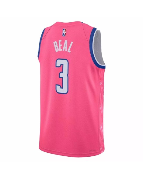 Maillot Swingman Nike #3 Bradley Beal #3 des Washington Wizards pour hommes, rose, 2022/23, édition City