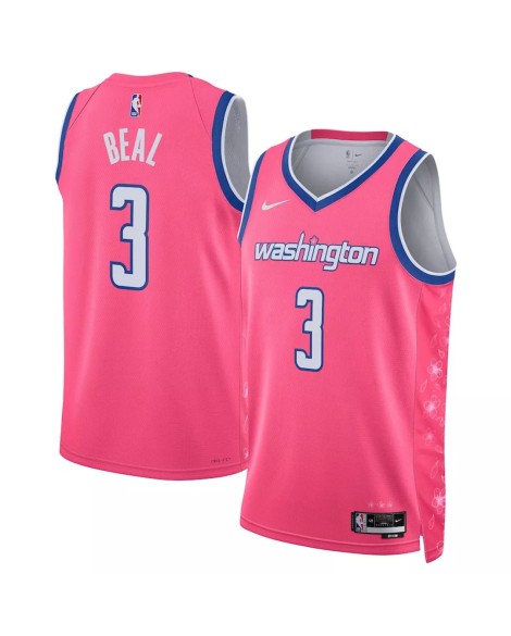 Maillot Swingman Nike #3 Bradley Beal #3 des Washington Wizards pour hommes, rose, 2022/23, édition City