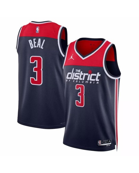Maillot Swingman #3 Jordan Brand Navy 2022/23 des Washington Wizards pour hommes - Édition Statement