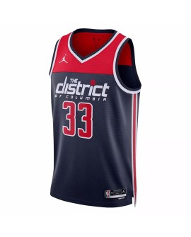 Maillot Swingman Washington Wizards Kyle Kuzma #33 Jordan Brand Navy 2022/23 pour hommes - Édition Statement