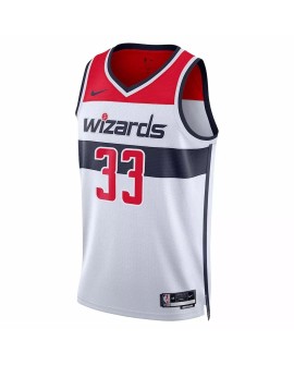 Maillot Swingman Washington Wizards Kyle Kuzma #33 Nike blanc 2022/23 pour hommes - Édition Association