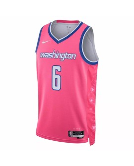 Maillot Swingman Nike Rose 2022/23 Kristaps Porzingis #6 des Washington Wizards pour hommes - Édition City