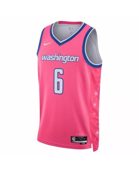 Maillot Swingman Nike Rose 2022/23 Kristaps Porzingis #6 des Washington Wizards pour hommes - Édition City