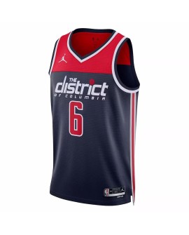 Maillot Swingman Washington Wizards Kristaps Porzingis #6 Jordan Brand Navy 2022/23 pour hommes - Édition Statement