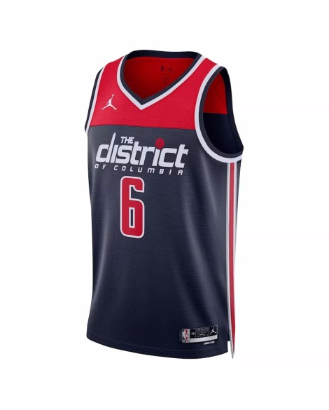 Maillot Swingman Washington Wizards Kristaps Porzingis #6 Jordan Brand Navy 2022/23 pour hommes - Édition Statement