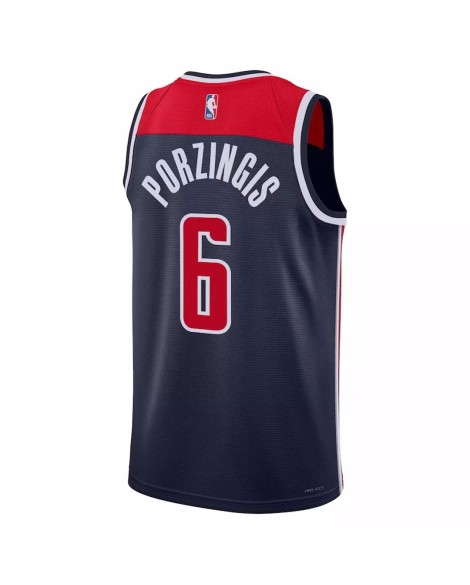 Maillot Swingman Washington Wizards Kristaps Porzingis #6 Jordan Brand Navy 2022/23 pour hommes - Édition Statement