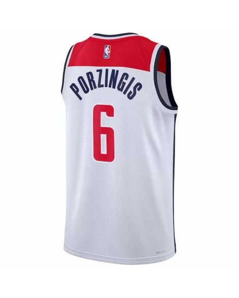 Maillot Swingman Washington Wizards Kristaps Porzingis #6 Nike blanc 2022/23 pour hommes - Édition Association
