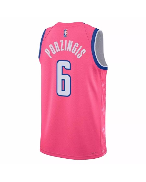 Maillot Swingman Nike Rose 2022/23 Kristaps Porzingis #6 des Washington Wizards pour hommes - Édition City