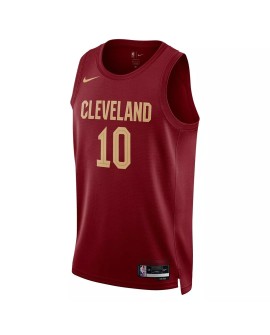 Maillot Swingman Nike Wine #10 Cleveland Cavaliers Darius Garland 2022/23 pour hommes - Édition Icon