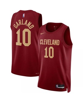 Maillot Swingman Nike Wine #10 Cleveland Cavaliers Darius Garland 2022/23 pour hommes - Édition Icon