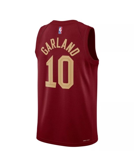 Maillot Swingman Nike Wine #10 Cleveland Cavaliers Darius Garland 2022/23 pour hommes - Édition Icon