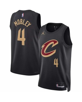 Maillot Swingman Cleveland Cavaliers Evan Mobley #4 Jordan Brand noir 2022/23 pour hommes - Édition Statement