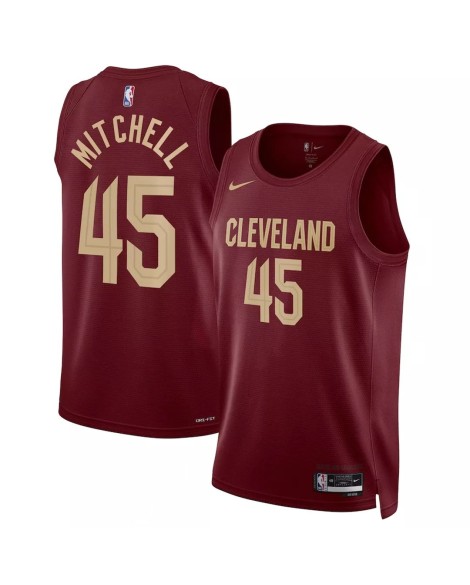 Maillot Swingman Cleveland Cavaliers Donovan Mitchell #45 Nike Wine 2022/23 pour hommes - Édition Icon