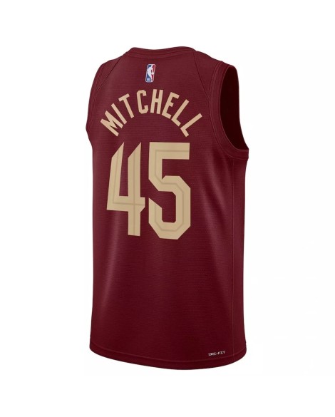 Maillot Swingman Cleveland Cavaliers Donovan Mitchell #45 Nike Wine 2022/23 pour hommes - Édition Icon