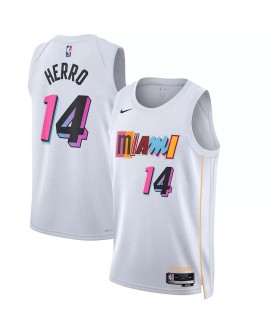 Maillot Swingman Miami Heat Tyler Herro #14 Nike blanc 2022/23 pour hommes - City Edition