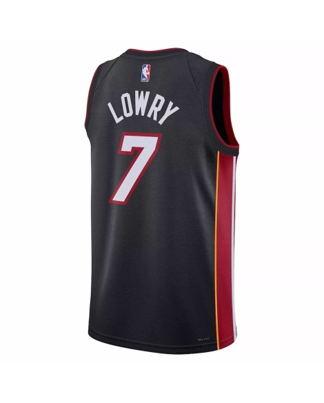 Maillot Swingman Miami Heat Kyle Lowry #7 noir 22/23 pour hommes - Édition Icon