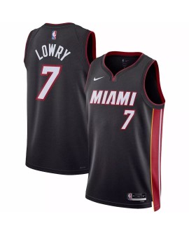 Maillot Swingman Miami Heat Kyle Lowry #7 noir 22/23 pour hommes - Édition Icon