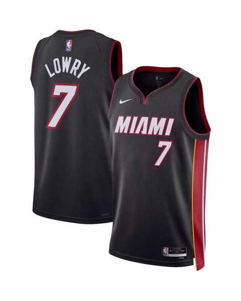Maillot Swingman Miami Heat Kyle Lowry #7 noir 22/23 pour hommes - Édition Icon