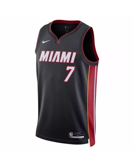 Maillot Swingman Miami Heat Kyle Lowry #7 noir 22/23 pour hommes - Édition Icon