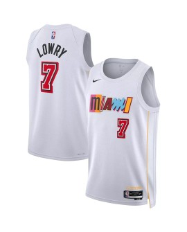 Miami Heat Kyle Lowry #7 Nike Blanc 2022/23 Swingman Maillot - City Edition