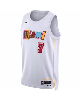 Miami Heat Kyle Lowry #7 Nike Blanc 2022/23 Swingman Maillot - City Edition