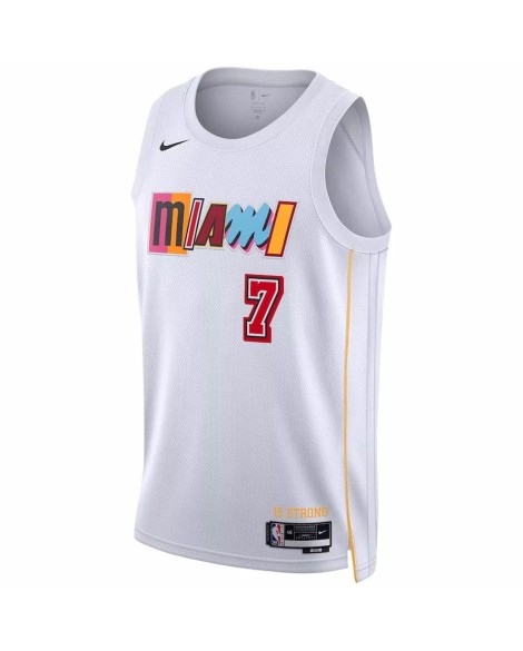 Miami Heat Kyle Lowry #7 Nike Blanc 2022/23 Swingman Maillot - City Edition