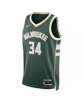 Milwaukee Bucks Giannis Antetokounmpo #34 Nike Hunter Green 2022/23 Swingman Maillot - Édition Icon