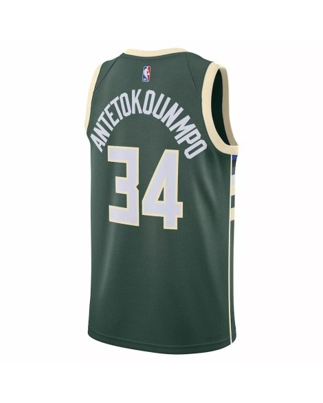 Milwaukee Bucks Giannis Antetokounmpo #34 Nike Hunter Green 2022/23 Swingman Maillot - Édition Icon