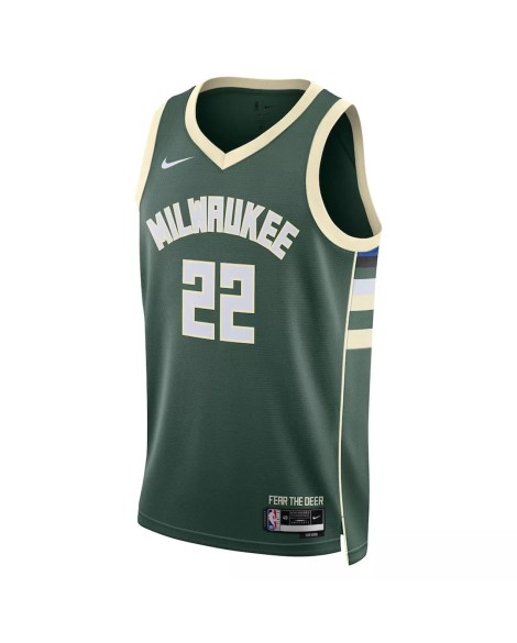 Maillot Swingman Milwaukee Bucks Khris Middleton #22 Hunter Green 22/23 pour hommes - Édition Icon
